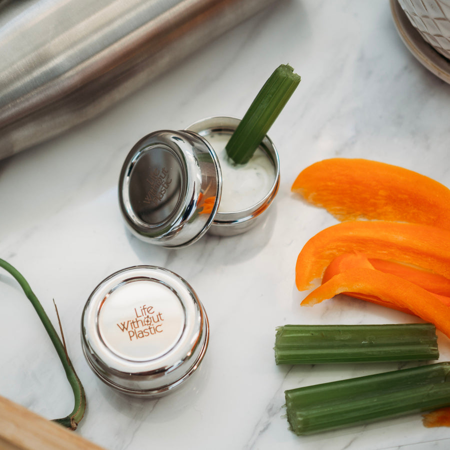 Stainless Steel Dip - Condiment  -Side Containers - Pack of Two