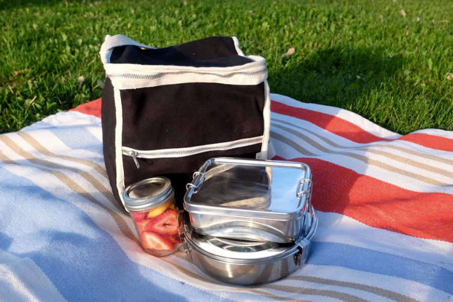 Plastic-Free Clean Lunch Bag - Square - Black