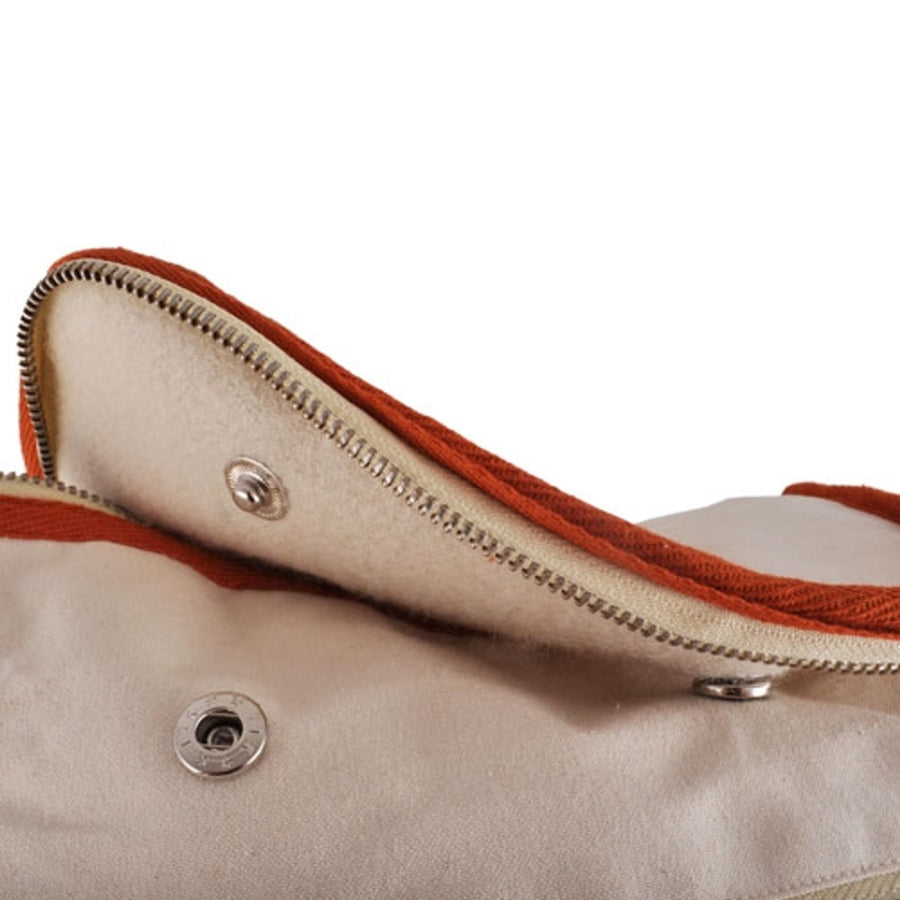 Wool Insulated Organic Cotton Lunch Bag - Orange Trim