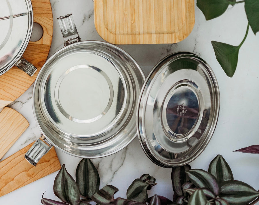 Stainless Steel Airtight Watertight Food Storage Container - 14 cm / 5.5 in.