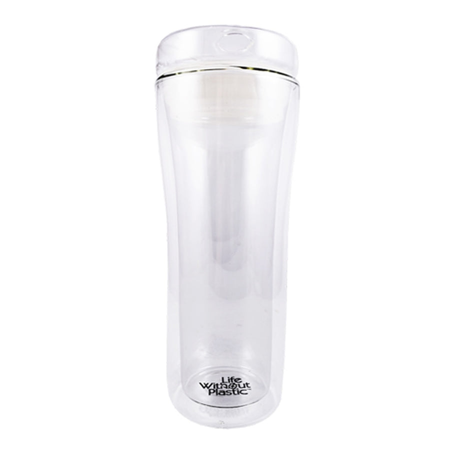 Double Wall Reusable Glass Travel Mug - 375 ml / 13 oz