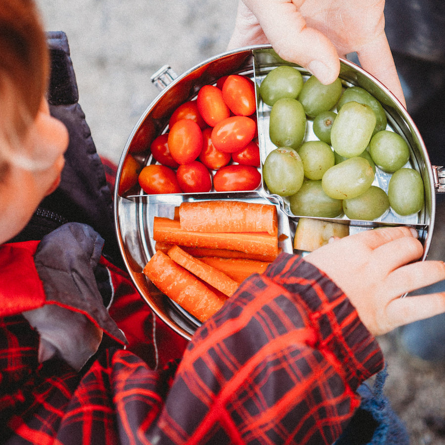 Round Stainless Steel Airtight Take-Out Bento with Dividers
